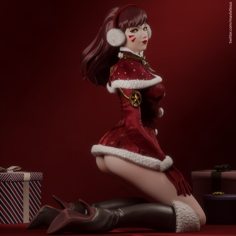 【Blender】D.Va - 性感圣诞老人-小渣渣