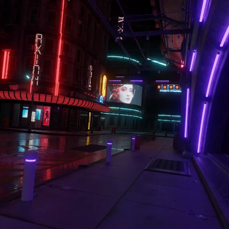 【Blender】《赛博朋克街道》-小渣渣