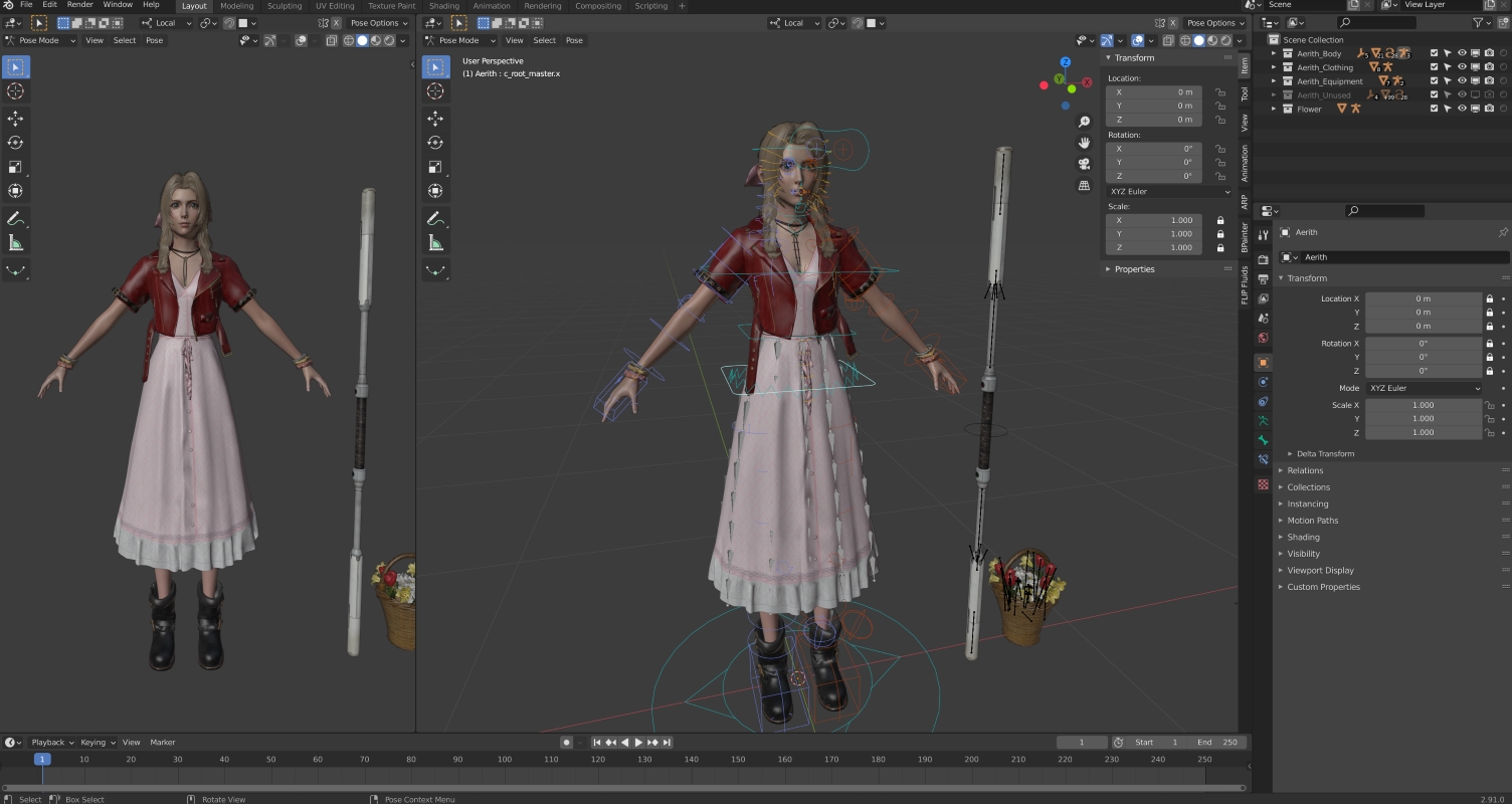 图片[2]-【Blender】Aerith Gainsborough【最终幻想】-小渣渣