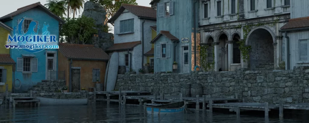 【Blender】海滨村庄-小渣渣
