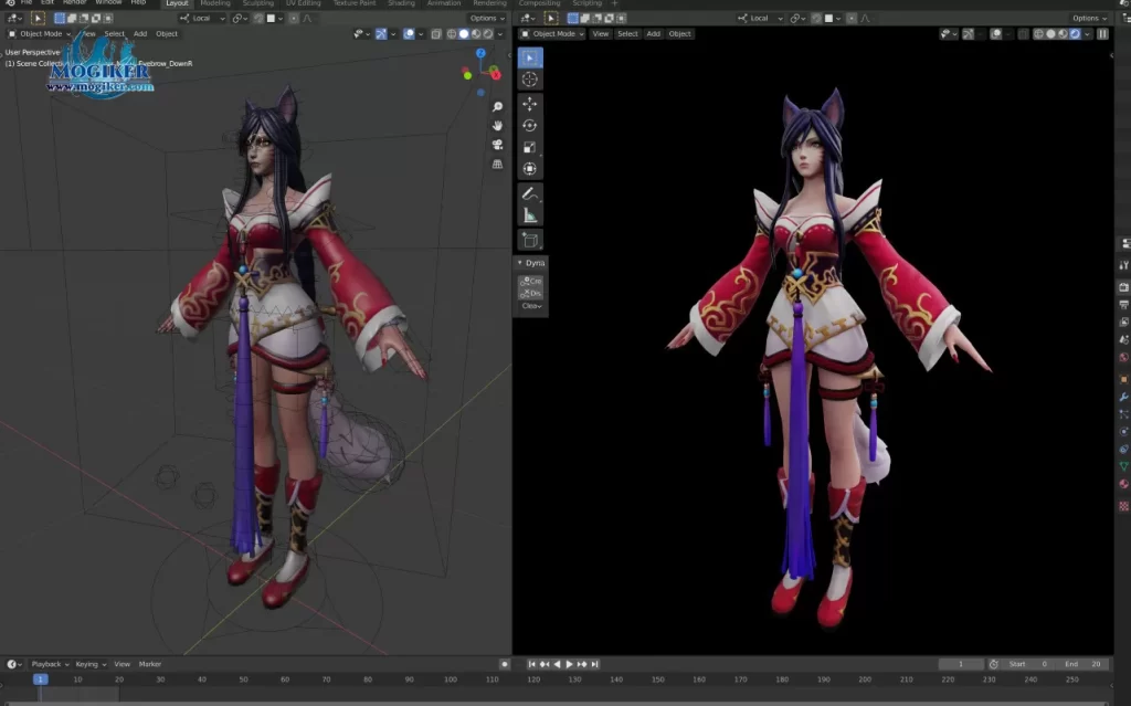 图片[2]-【Blender】阿狸经典版【英雄联盟】-小渣渣
