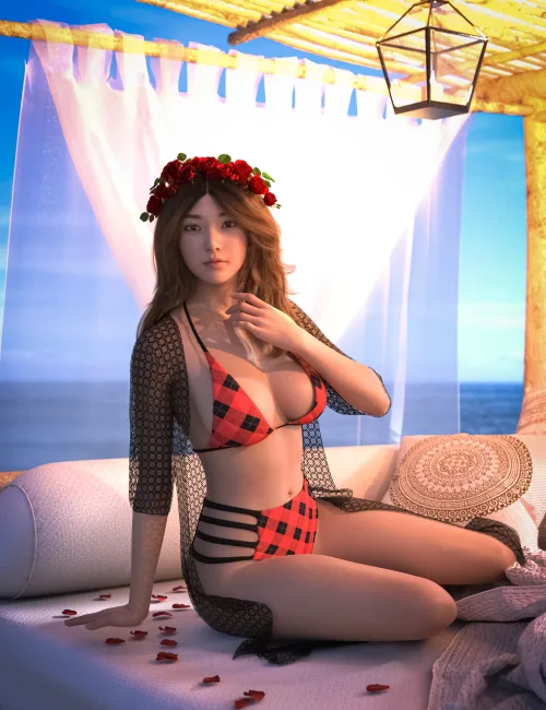 【DAZ】AH dForce Suzie 海滩装套装 (G9) (G8) (G8F)-模力星轨