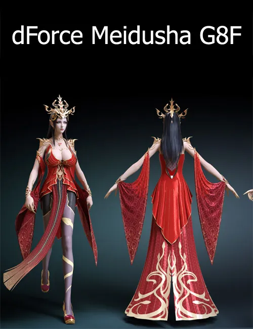 【DAZ】dForce Meidusha 套装 (G8F)